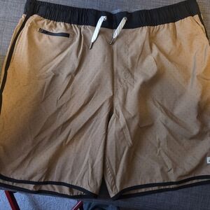 Vuori Tan and Black Men's Shorts - Unlined, Mens XL
